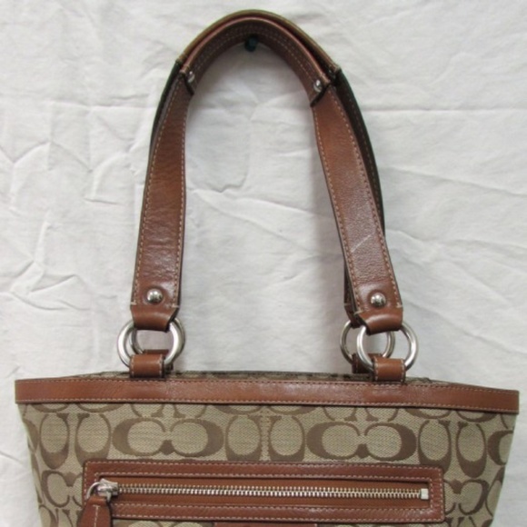 Coach Penelope Monogram Brown Trim Purse -F14693 - Picture 7 of 8